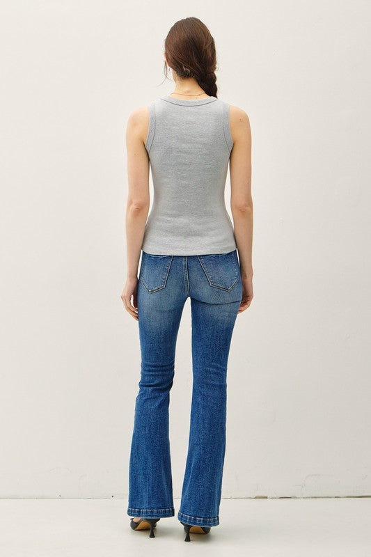 Basic Ribbed Tank - Grey