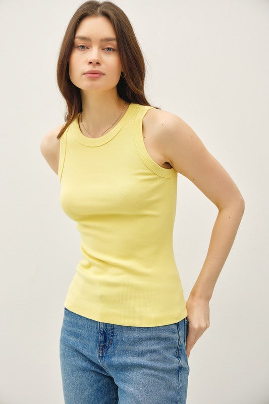Basic Ribbed Tank - Mellow Yellow – madaboutstyle