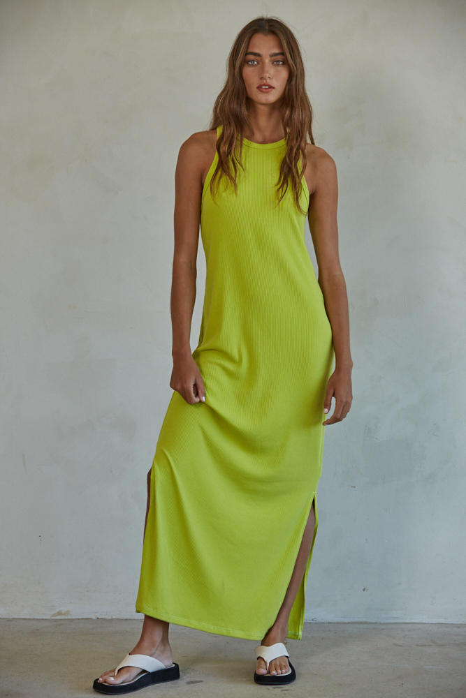 Lime Zest Ribbed Midi – madaboutstyle