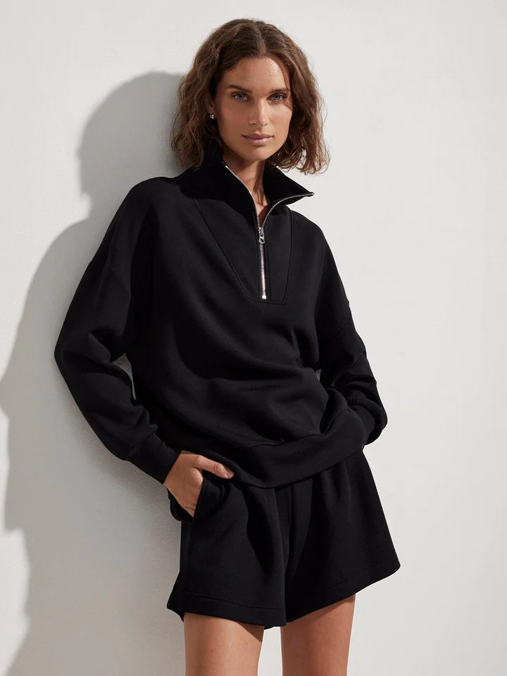 VARLEY | Hawley Half Zip Sweat - Black