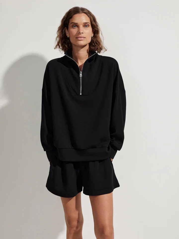 VARLEY | Hawley Half Zip Sweat - Black