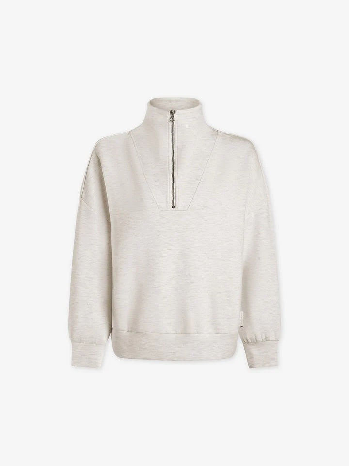 VARLEY | Hawley Half Zip Sweat - Ivory Marl
