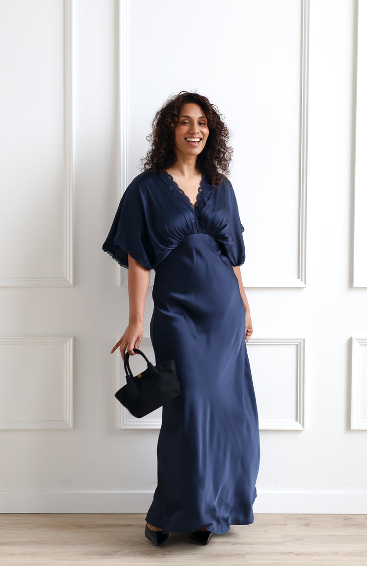 Kimono Navy Lace Maxi