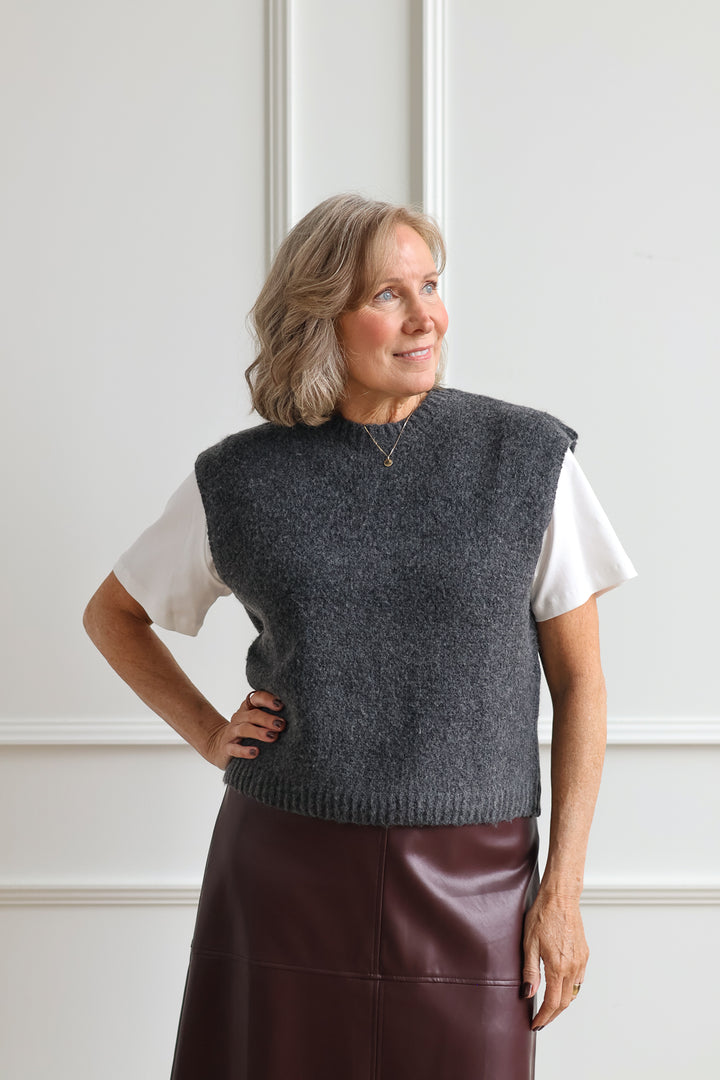 Charcoal Knit Vest