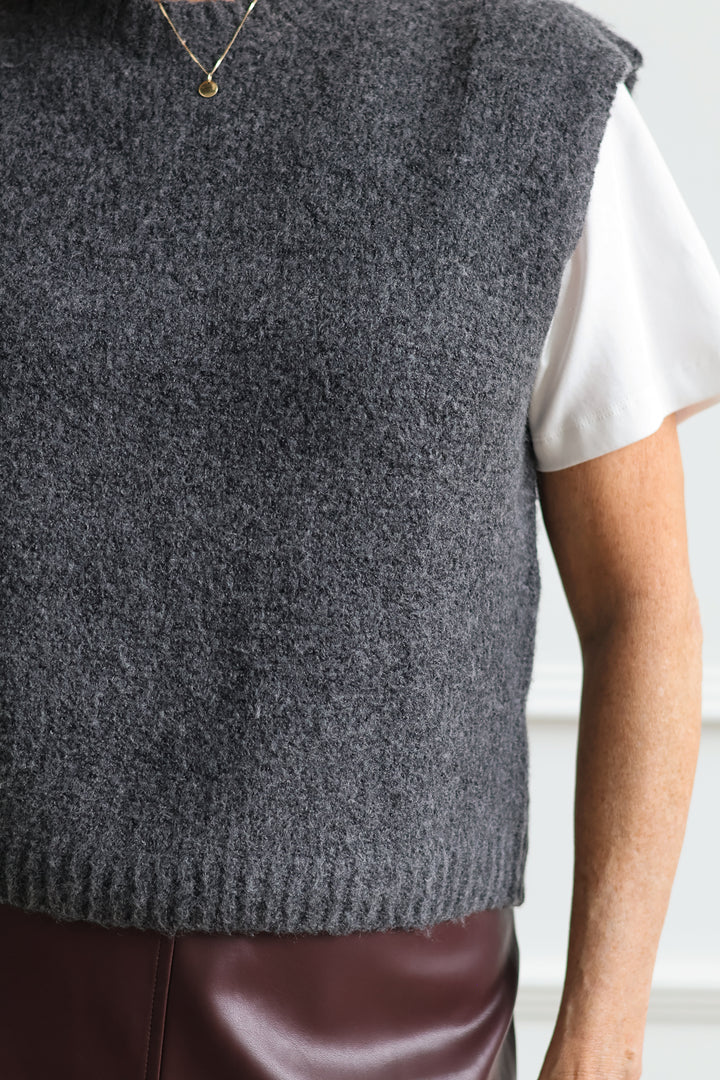Charcoal Knit Vest