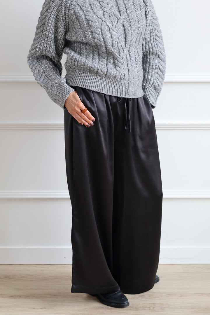 Graphite Satin Trousers