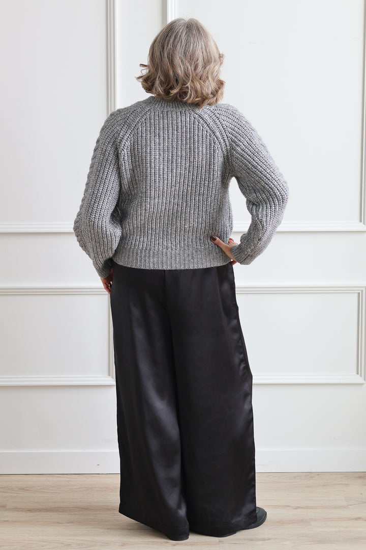 Graphite Satin Trousers