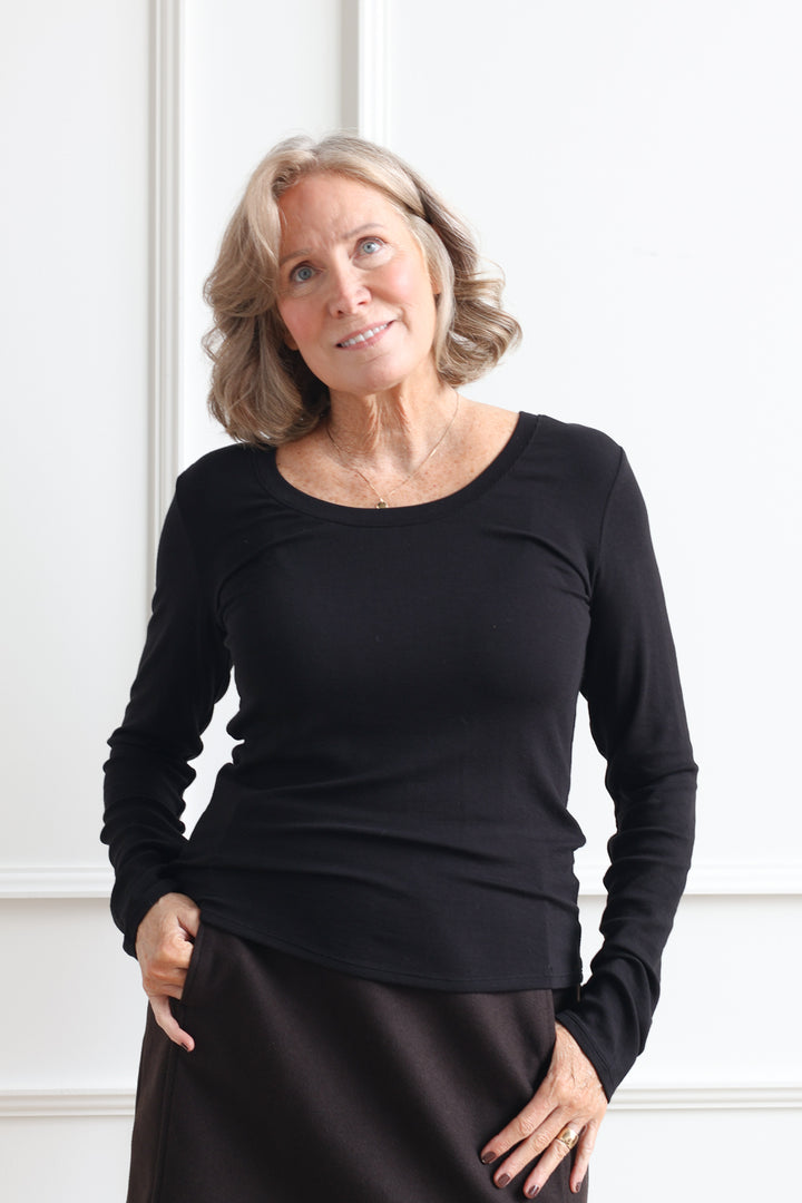 Basic Ribbed Long Sleeve - Black
