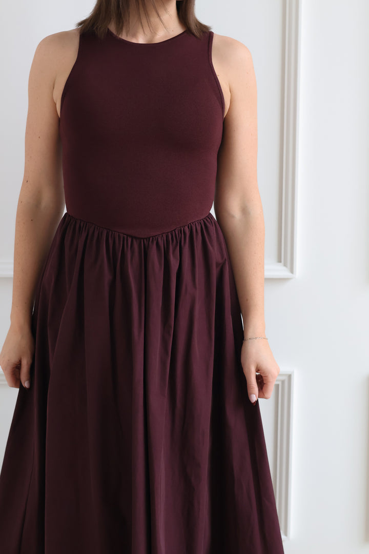 Mulberry Mixed Media Midi