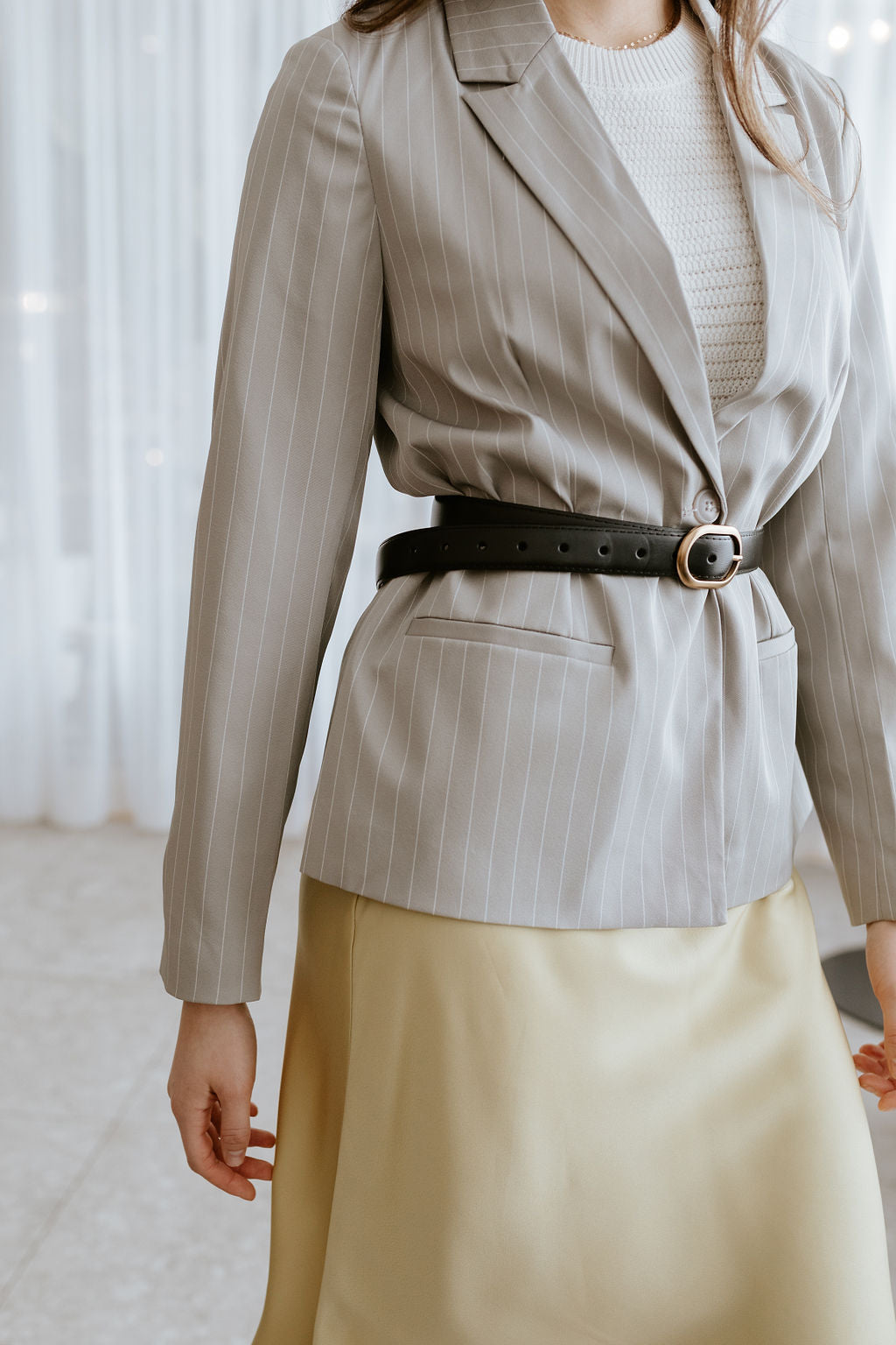 Vero Moda | The Wendy Pinstripe Blazer - Dove Stripe