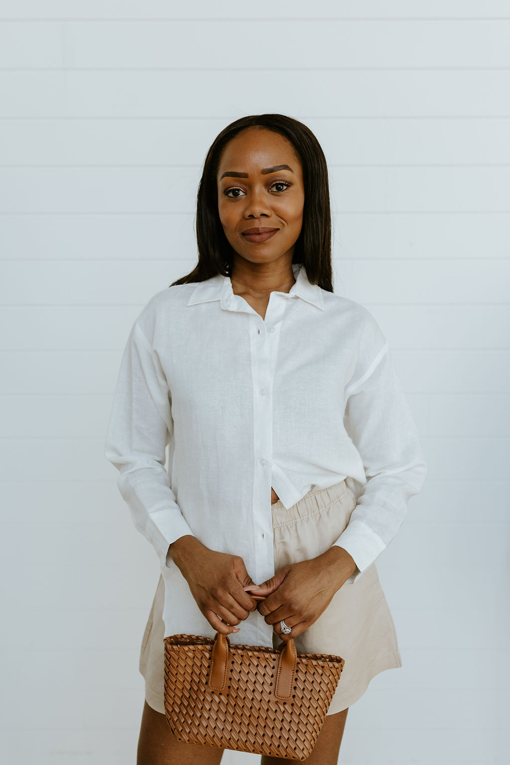MAD Collection | Linen Button Down - White