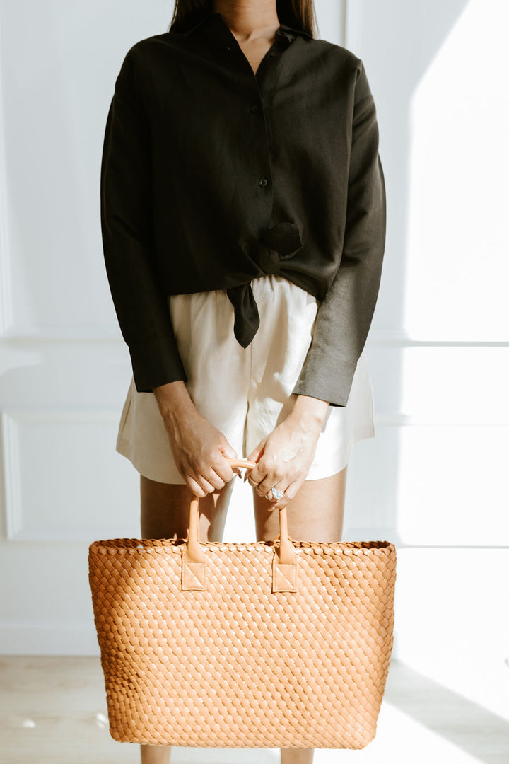 MAD Collection | Linen Button Down - Capri Noir