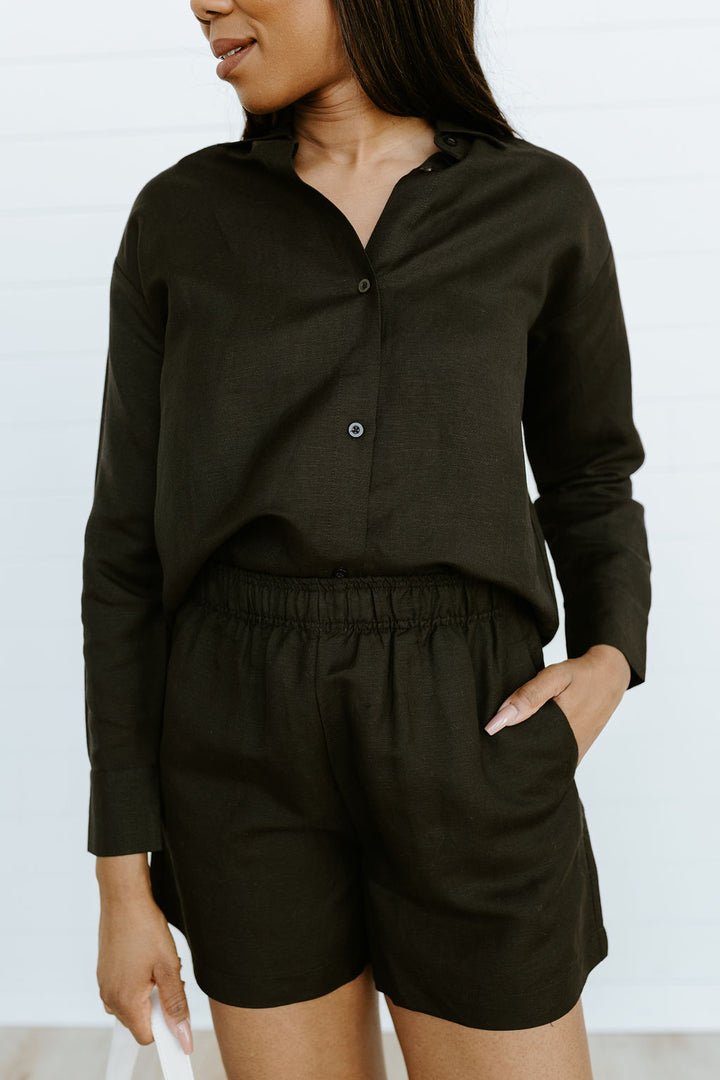 MAD Collection | Linen Shorts - Capri Noir