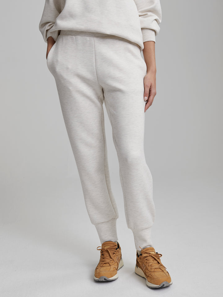 VARLEY | The Slim Cuff Pant 25" - Ivory Marl