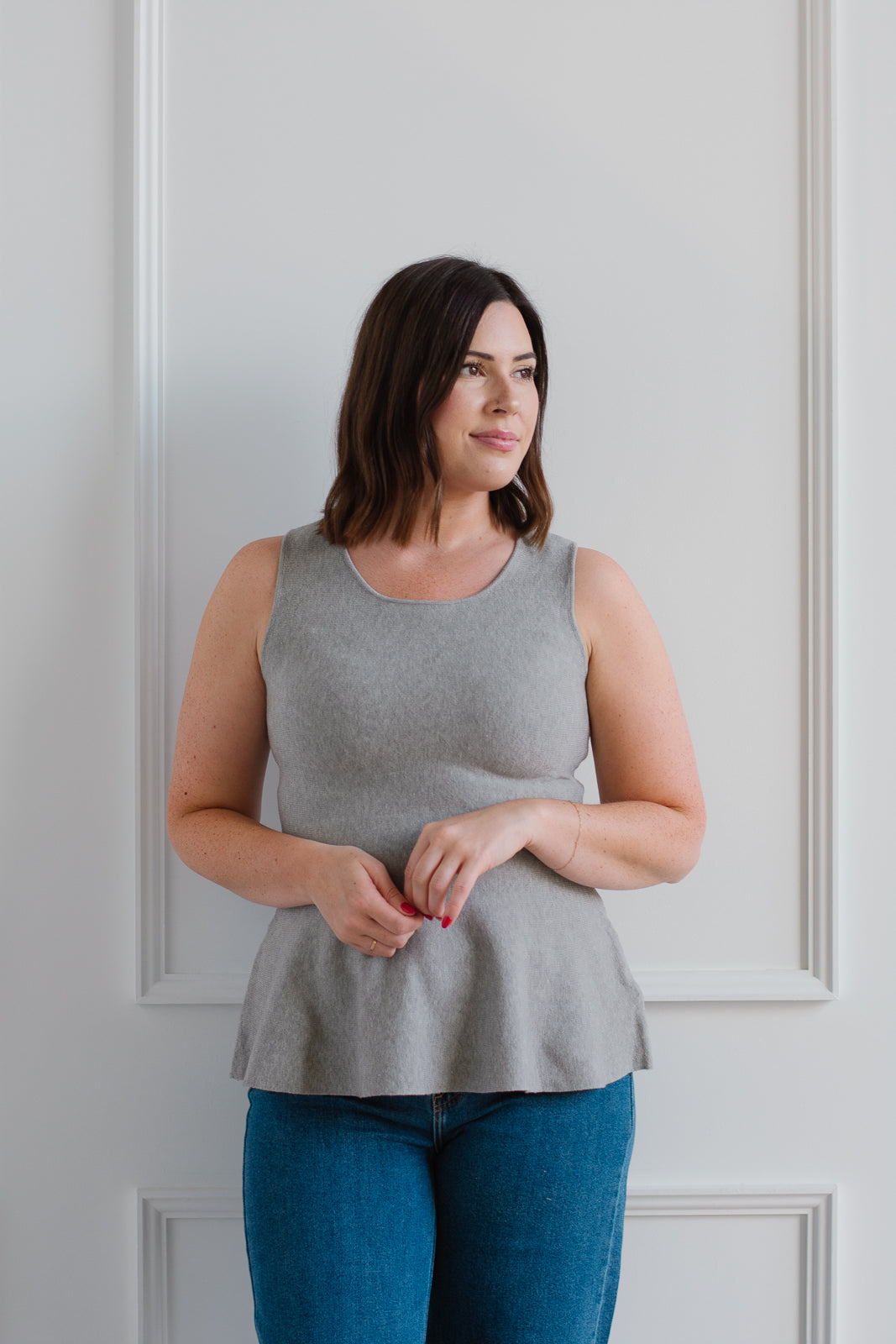 Grey peplum on sale