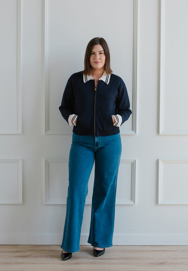Just Black | Medium Wash Palazzo Denim