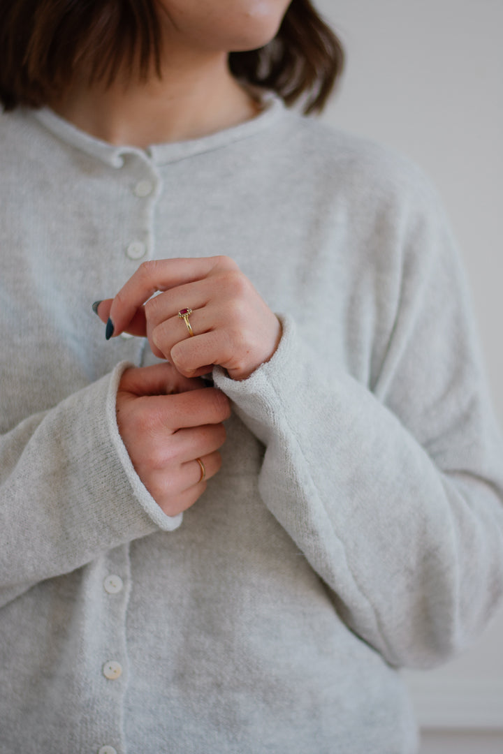 Heather Grey Button Cardigan