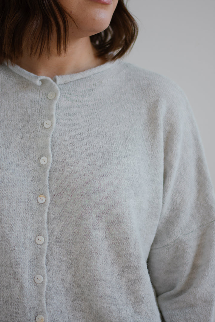 Heather Grey Button Cardigan