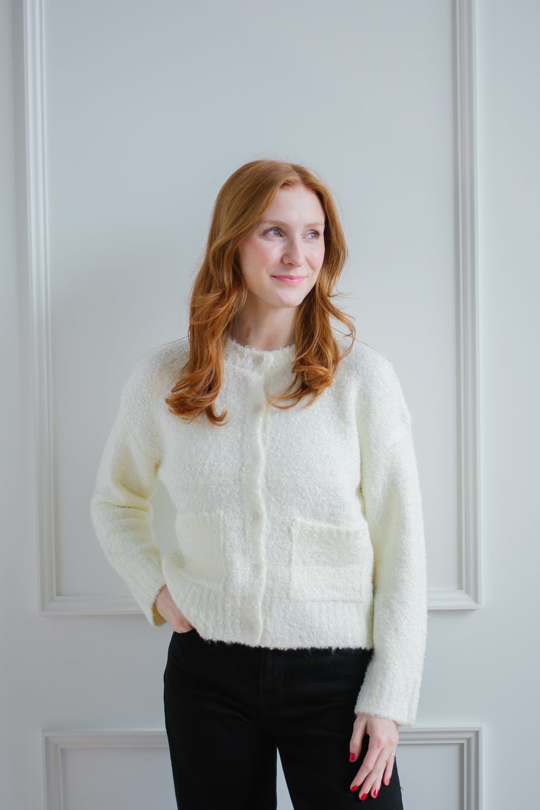 Ivory cardigan sweater hotsell