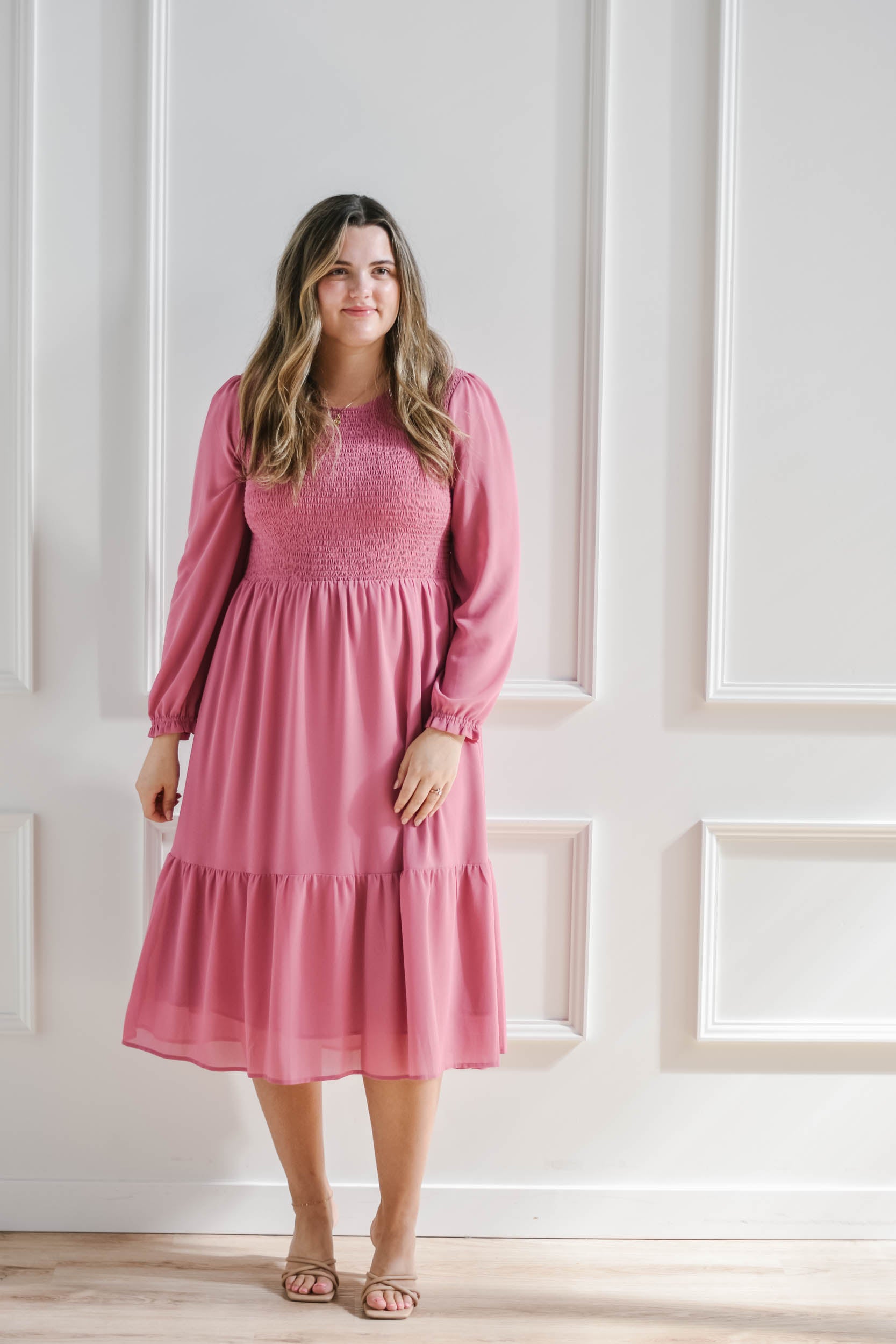 Smocked Strapless Tiered Midi Dress – Shop Olive and Rose