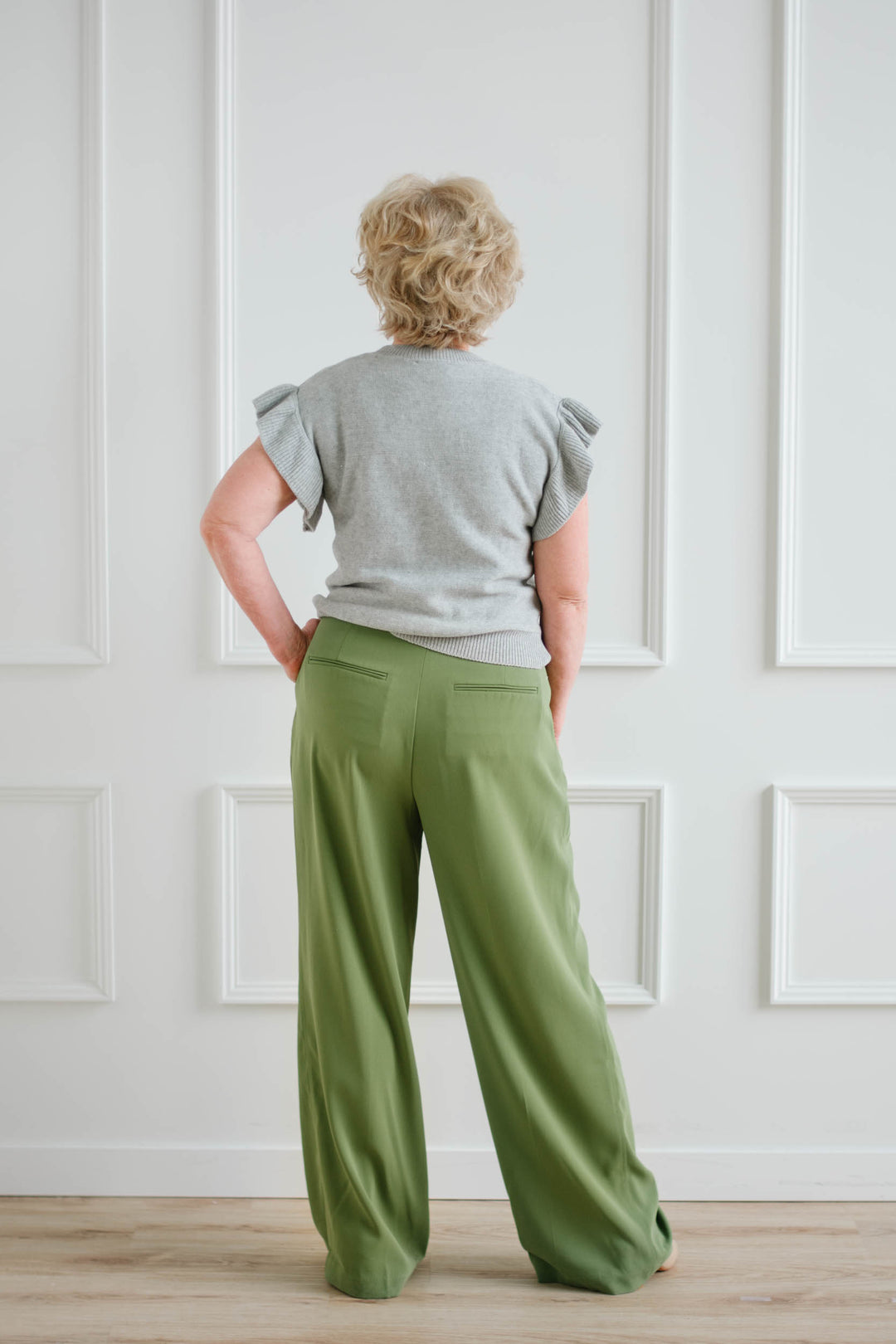 Pin Tucked Trousers - Pickle
