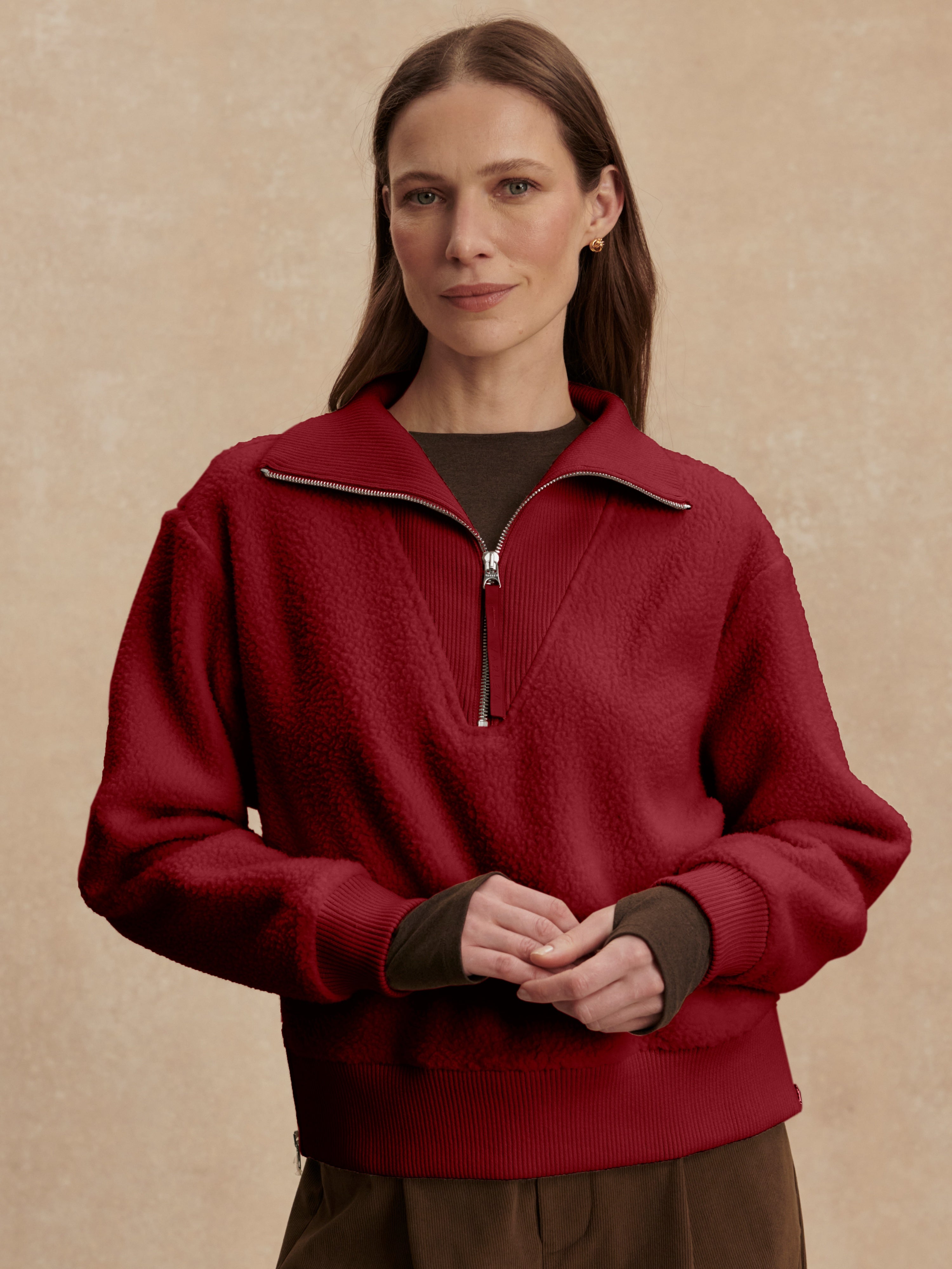 Varley | Jaylin Half-Zip Fleece - Red Dahlia – madaboutstyle