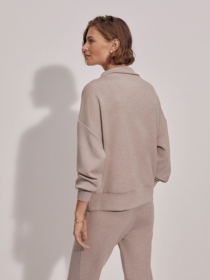 VARLEY | Hawley Half Zip Sweat - Taupe Marl