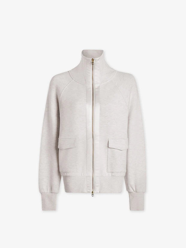 VARLEY | Roxbury Zip-through Sweat - Ivory Marl