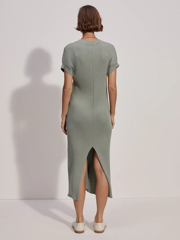 VARLEY | Aria Knit Midi Dress - Green Milieu
