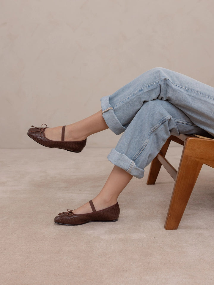 Logan Woven Ballet Flat - Mahogany