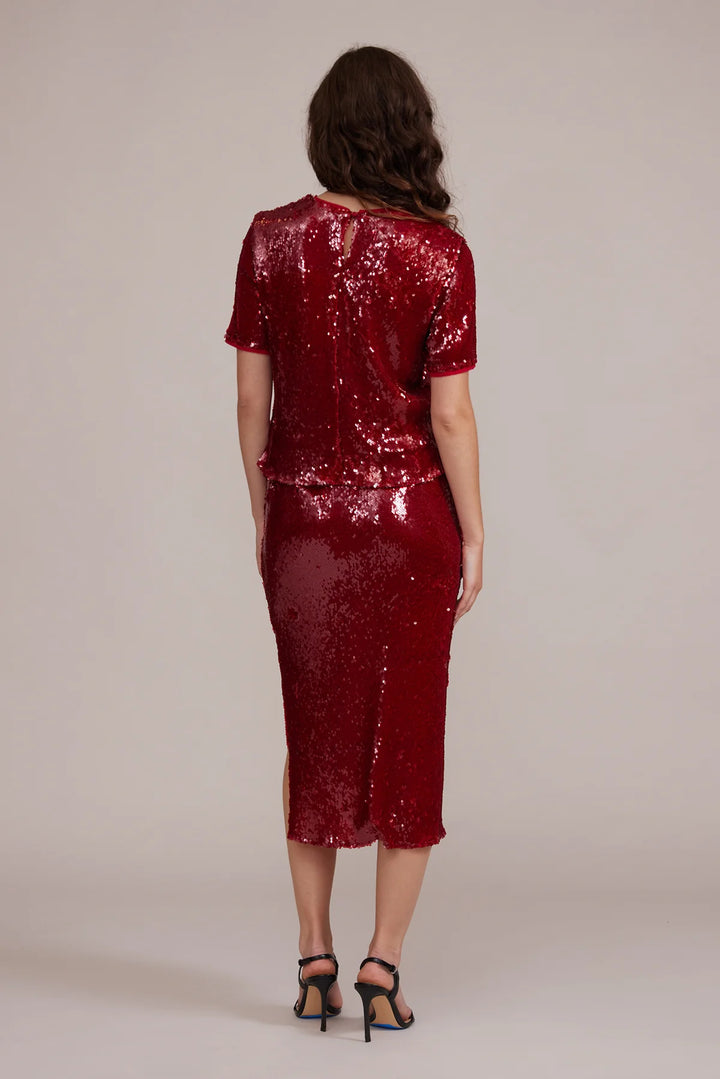 Molly Red Sequin Skirt