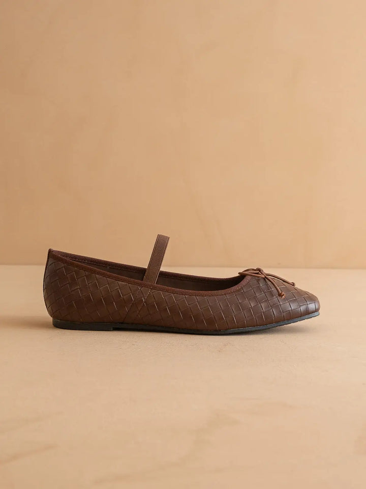 Logan Woven Ballet Flat - Mahogany