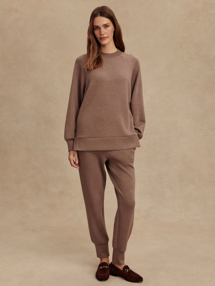 Varley | Nicole Boyfriend Sweat - Deep Taupe Marl Fleck