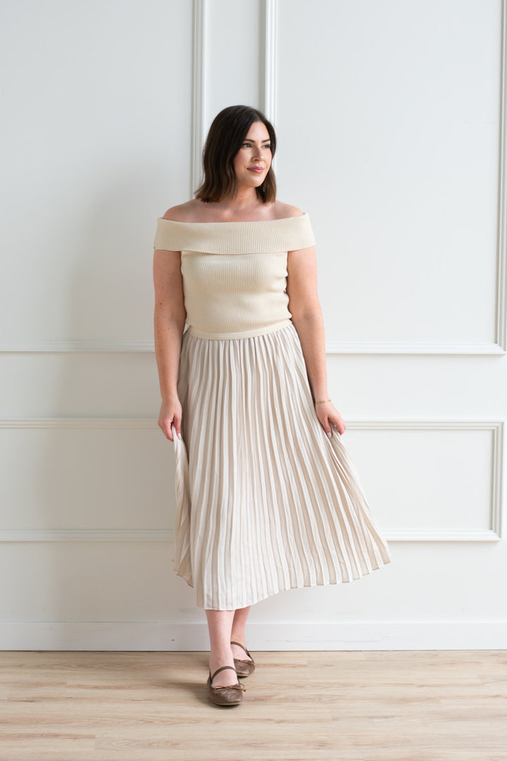 Willa Off The Shoulder Midi - Cream