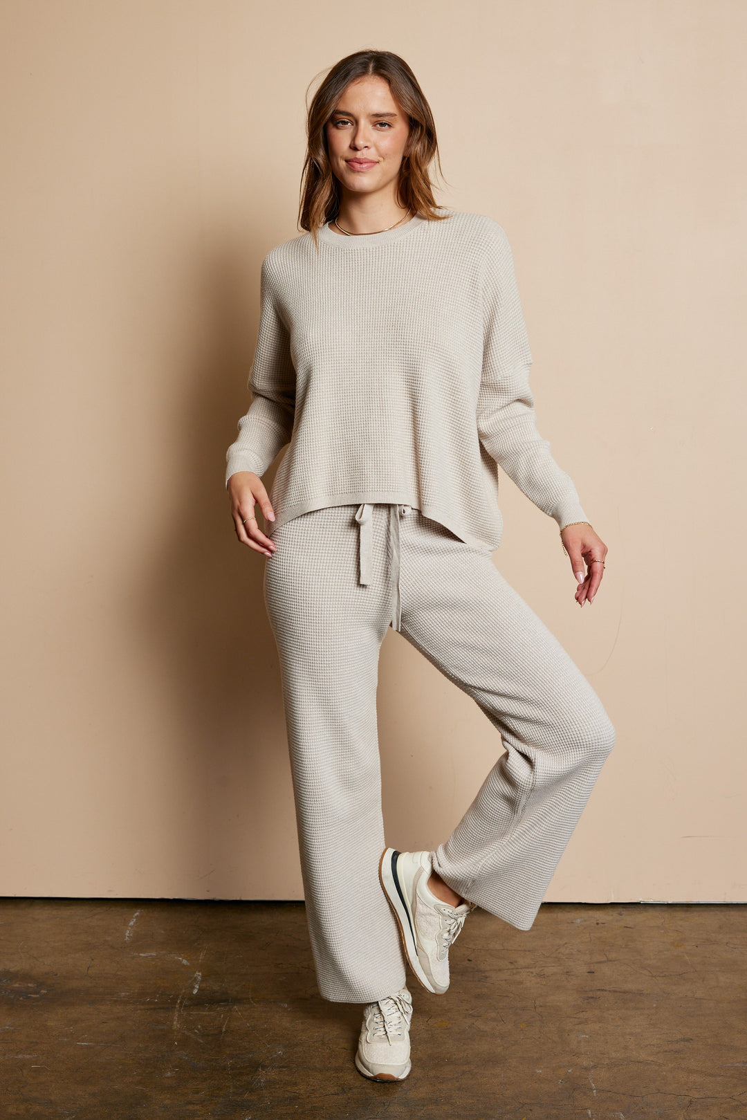 Waffle Knit Lounge Pant - Grey