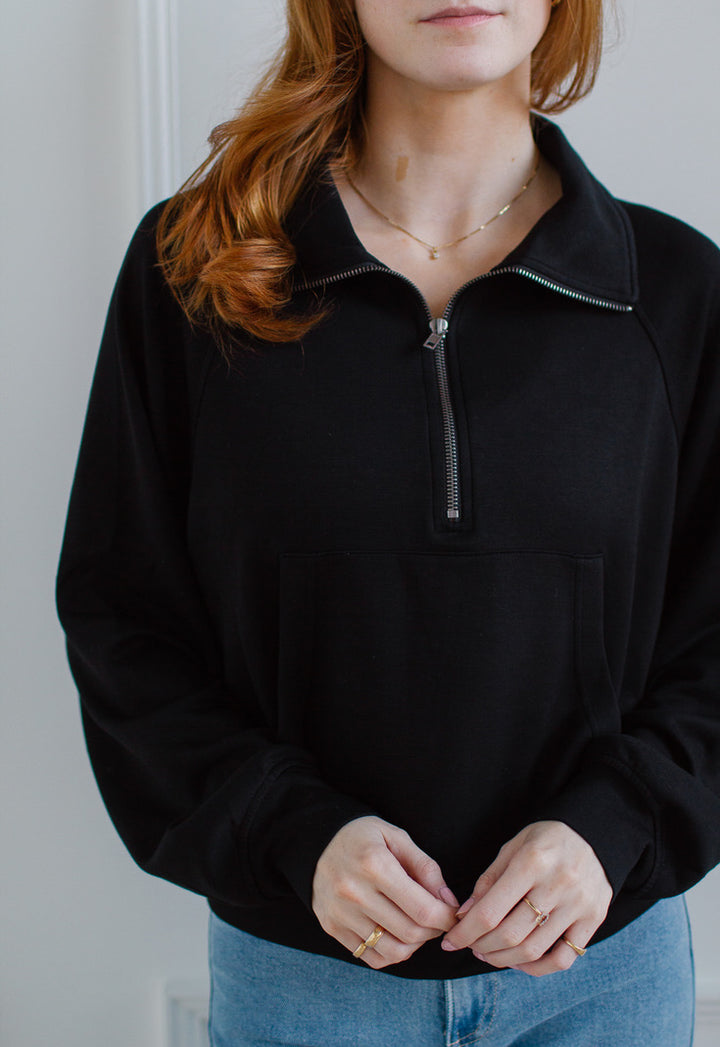 Jet Setter Half Zip - Black