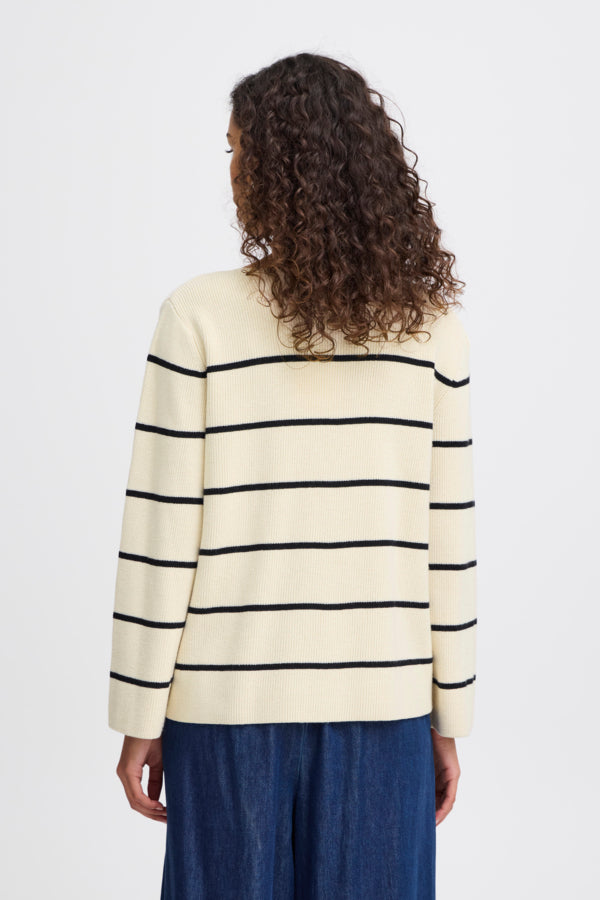 ICHI | Striped Boatneck Sweater