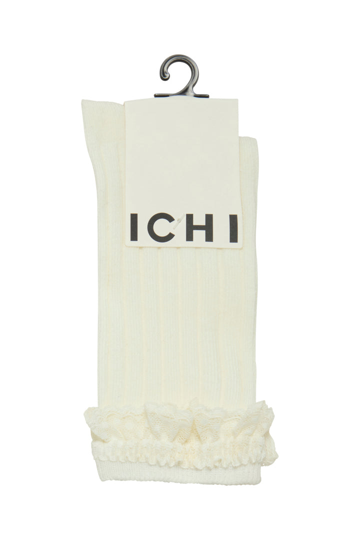 ICHI | Alafia Ruffle Socks - Cloud Dancer