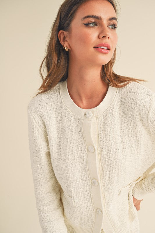 Ellery Knit Sweater Jacket - Cream