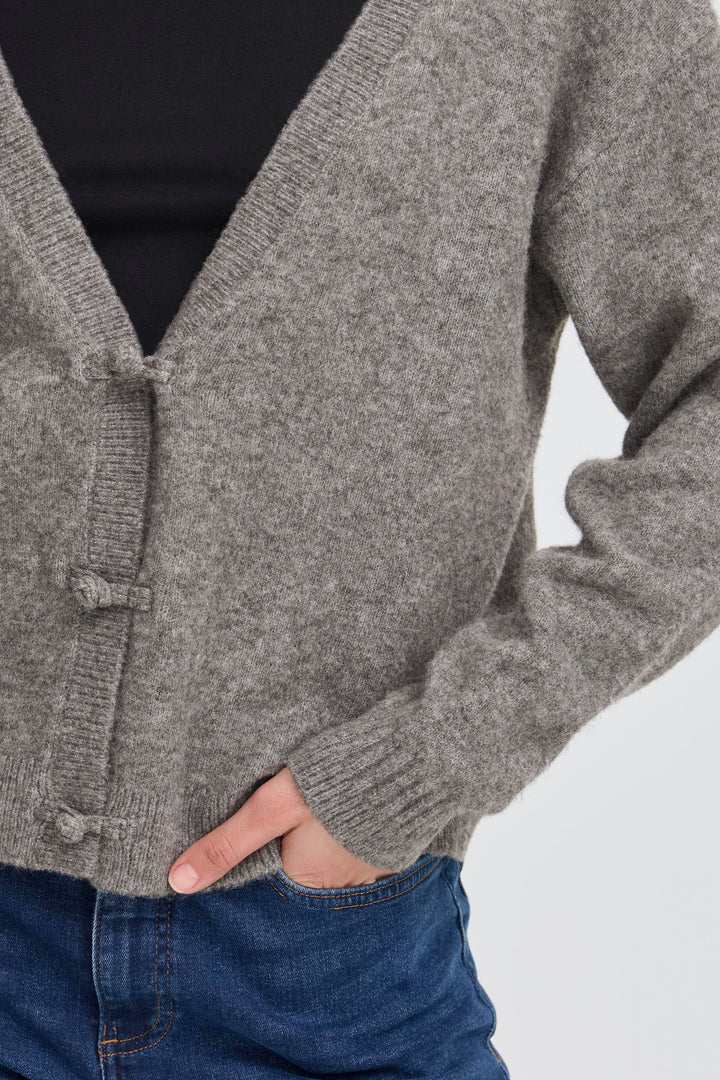 ICHI | Daslia Cardigan - Dark Grey Malange