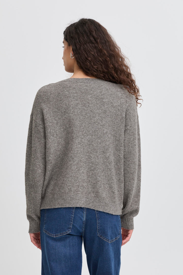 ICHI | Daslia Cardigan - Dark Grey Malange