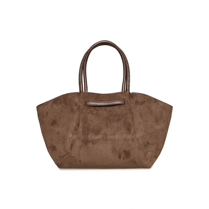 Faux Suede Shopper Tote - French Roast
