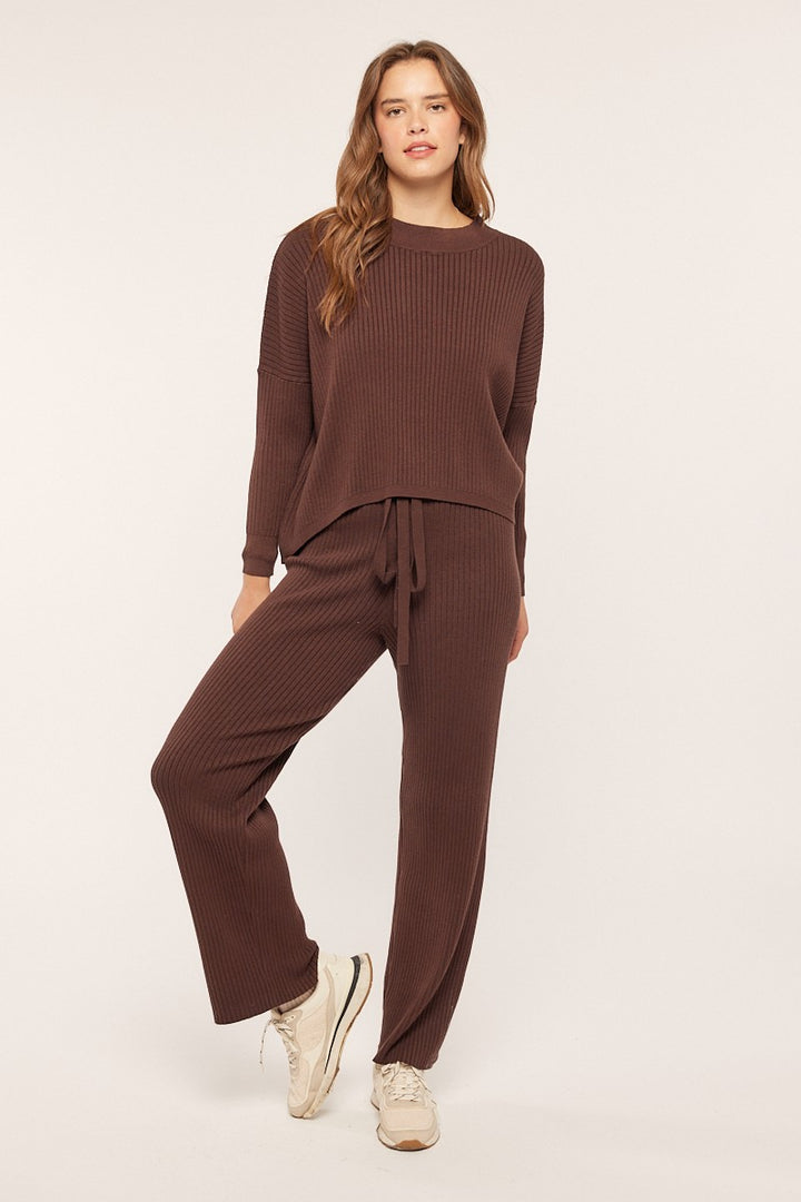 Ribbed Lounge Sweater - Cacao