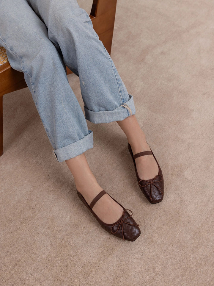 Logan Woven Ballet Flat - Mahogany