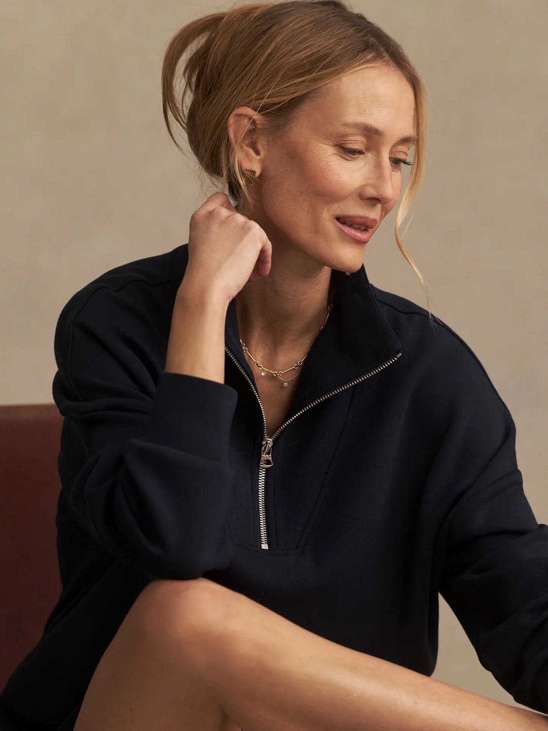 VARLEY | Hawley Half Zip Sweat - Navy