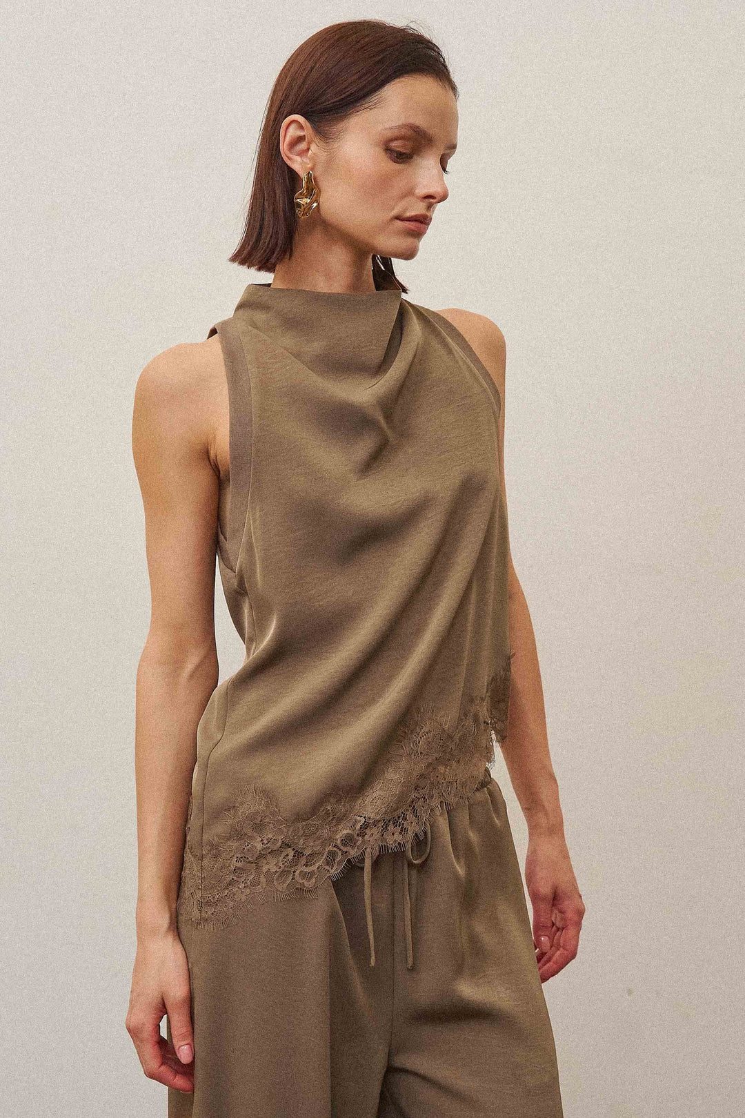 Oliver Lace Cowl Neck Tank