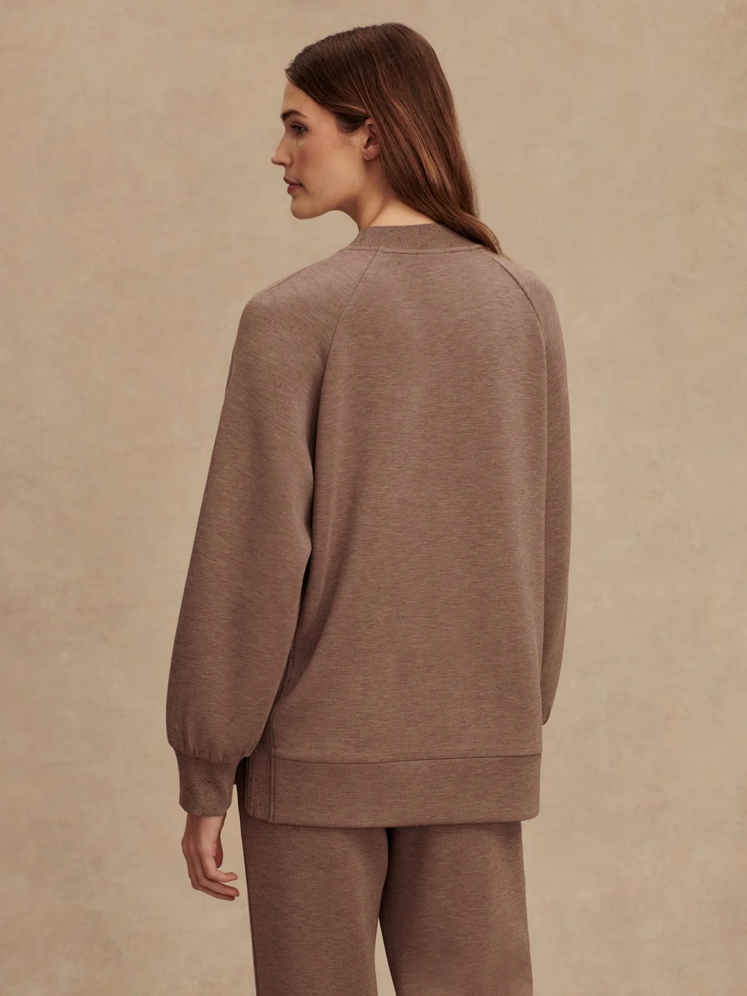 Varley | Nicole Boyfriend Sweat - Deep Taupe Marl Fleck