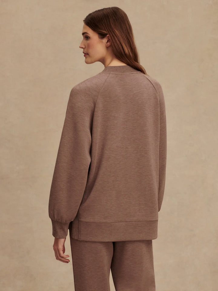 Varley | Nicole Boyfriend Sweat - Deep Taupe Marl Fleck
