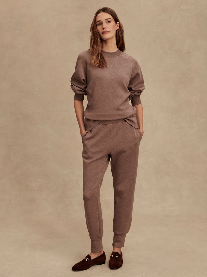 Varley | Slim Cuff Pant 25" - Deep Taupe Marl Fleck