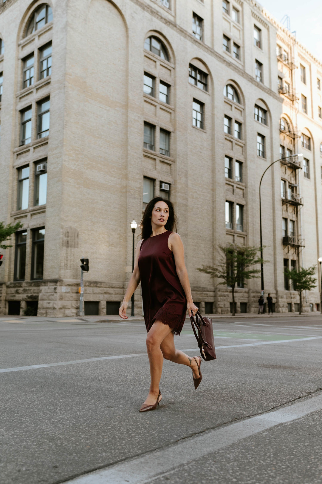 Satin Lace Mini - Oxblood
